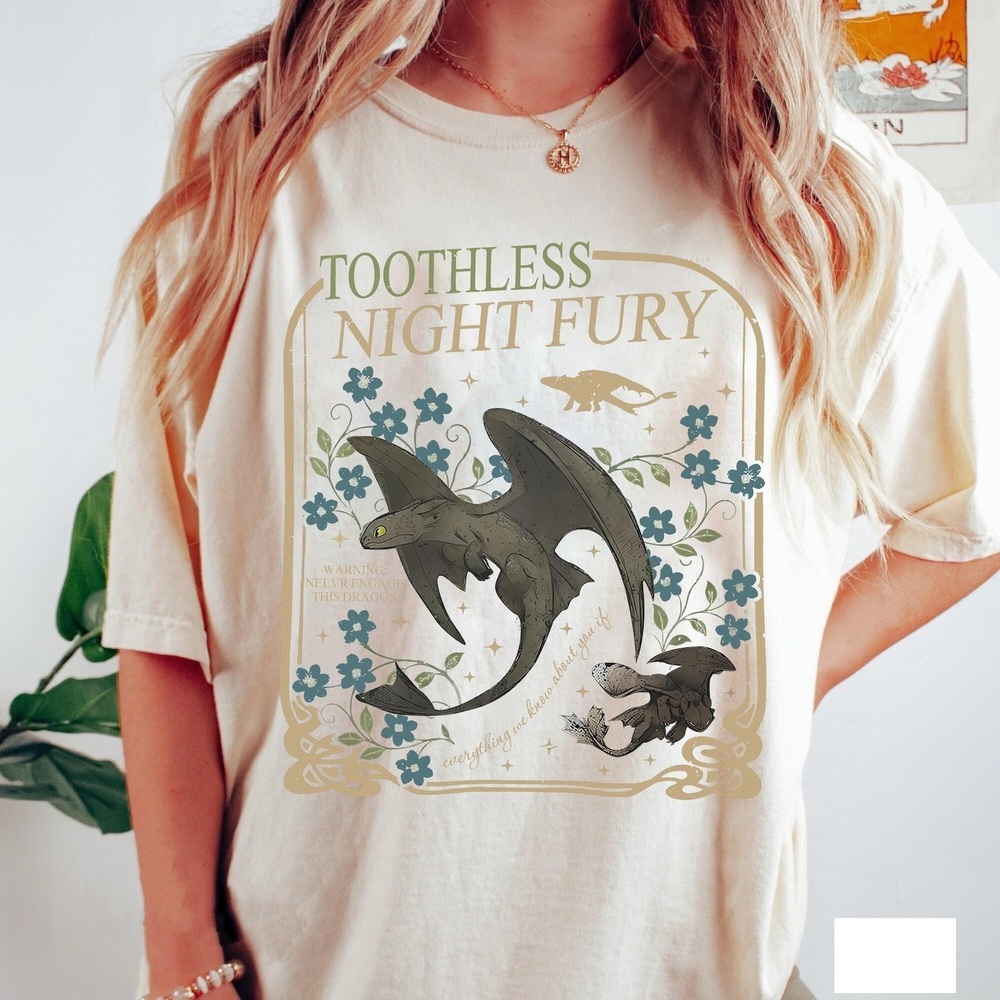 Night Fury Shirt, Toothless Botanical Shirt, Toothless Dragon Shirt